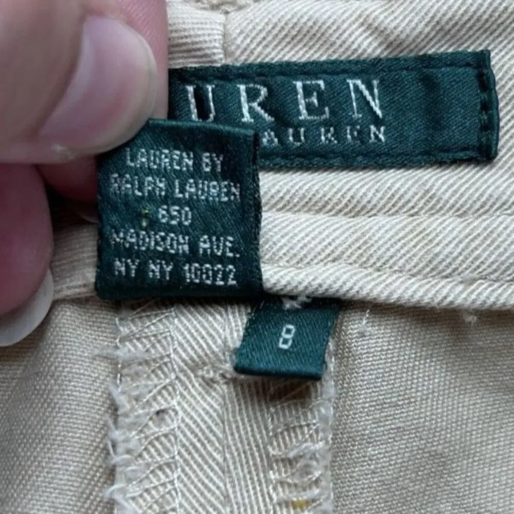 Lauren Ralph Lauren Tan Cotton Pants - 8 Classic Workwear Capsule Office Neutral
